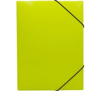 Папка БЮРОКРАТ Double Neon на резинке, A4, пластик, корешок 30 мм, 0.5 мм, желтый/черный 1481566