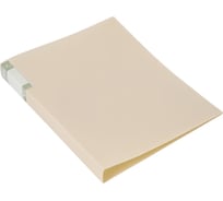 Папка БЮРОКРАТ Gems с металлическим пружинным скоросшивателем, A4, пластик 0.7 мм, торцевой карман с бумажной вставкой, кремовый 1014427