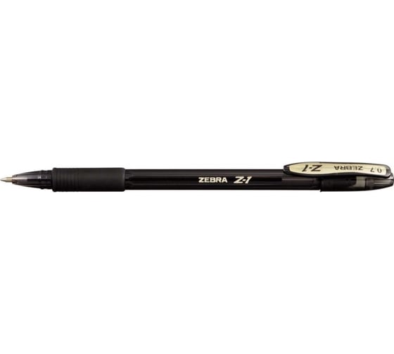 Шариковая ручка ZEBRA Z-1 COLOUR 0.7 мм, резиновая манжета, черный корпус, черные чернила 836837 1