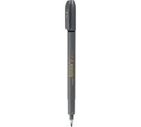 Капиллярная ручка ZEBRA brush pen корпус серый, чернила черные, игловидный пишущий наконечник 10 шт 1583023