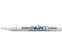 Перманентный маркер ZEBRA PAINT 51025 круглый пишущий наконечник, 1.5 мм, белый 10 шт 828980