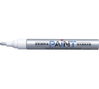Перманентный маркер ZEBRA PAINT 51026 круглый пишущий наконечник, 1.5 мм, серебристый 10 шт 828981