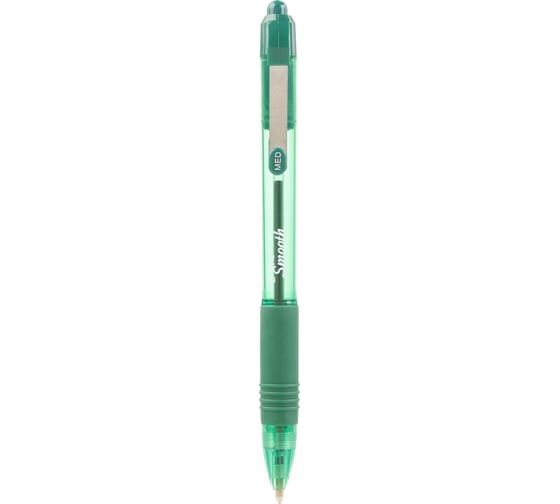 Шариковая ручка ZEBRA Z-grip Smooth 22564 автоматическая, корпус зеленый, d 1 мм, чернила зеленые, резиновая манжета 12 шт 1582844 1