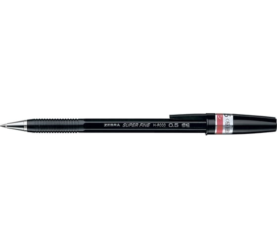 Шариковая ручка ZEBRA H-8000 корпус черный, d 0.5 мм, чернила черные, сменный стержень 10 шт 1582904