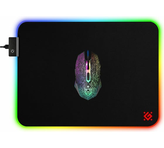 Игровой коврик DEFENDER XXL Light подсветка, 450x400x4 мм 50565