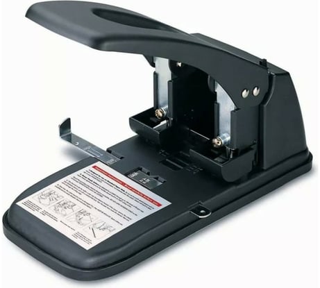 Дырокол KW-TRIO 938 100 листов металл черный 2 отверстия с линейкой 811653