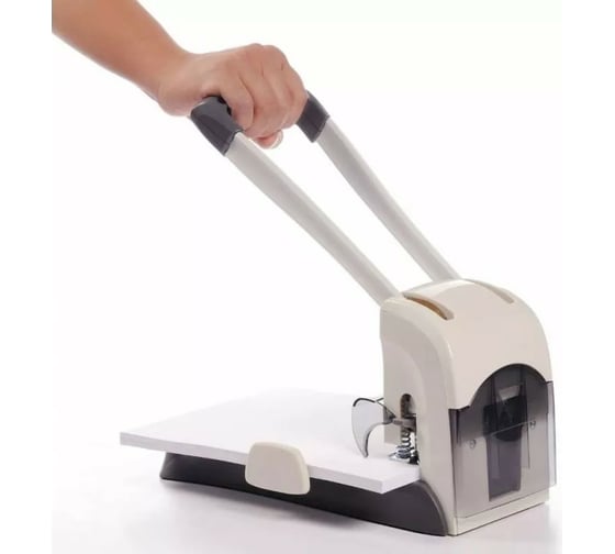 Дырокол KW-TRIO Lever-Tech HD 9556 200 листов металл с линейкой серый 811667
