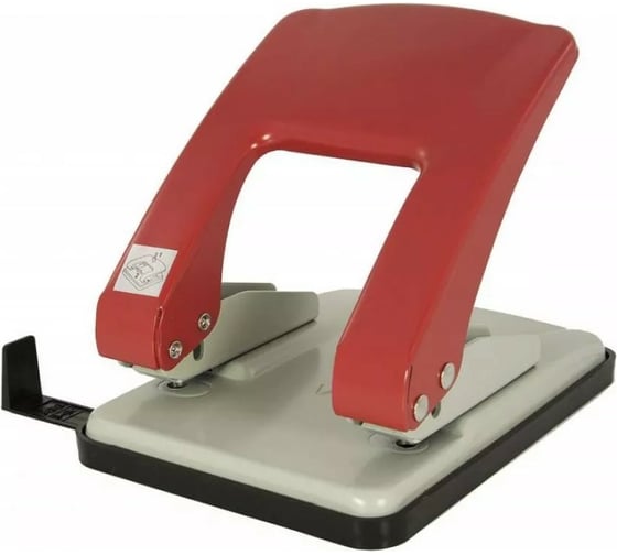 Дырокол KW-TRIO Stylish Heavy Duty 40 листов металл красный/серый 2 отверстия с линейкой 811690 1