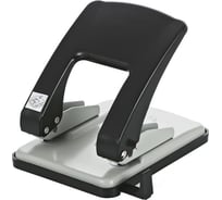 Дырокол KW-TRIO Stylish Medium 966GR/BLCK 20 листов металл черный 2 отверстия с линейкой 811674
