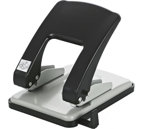 Дырокол KW-TRIO Stylish Medium 966GR/BLCK 20 листов металл черный 2 отверстия с линейкой 811674 1