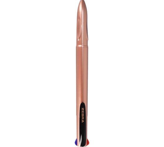 Шариковая ручка ZEBRA 4C Rose Gold 81460 автоматическая, корпус пудровый, d 0.7 мм, чернила ассорти, 4 стержня 1154865