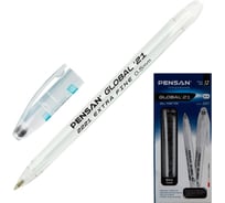 Шариковая ручка Pensan Global 2221-2BLACK корпус прозрачный, d 0.5 мм, чернила черные, 1 стержень, линия 0.4 мм, 12 шт в упаковке 1481909