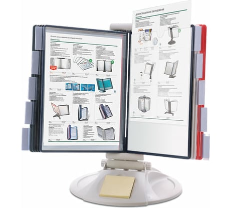 Настольная демосистема BRAUBERG SOLID на 10 панелей, с 10 цветными панелями А4, серая 236715