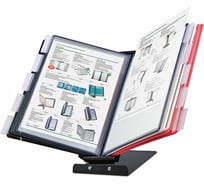 Металлическая настольная/настенная демосистема BRAUBERG SOLID с 10 цветными панелями, А4, черная 236718