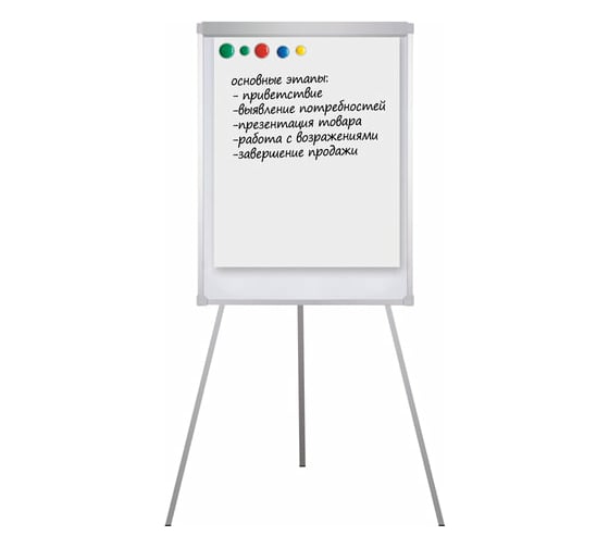 Магнитно-маркерная доска-флипчарт BRAUBERG 70 х100 см, держатели для бумаг 236160