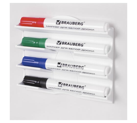 Магнитный держатель BRAUBERG Standard  для 4 маркеров, для доски 130х152 мм 237092