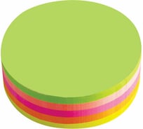 Самоклеящийся блок (стикеры) BRAUBERG Неоновый круг фигурный, 250 л, 5 цветов 126692