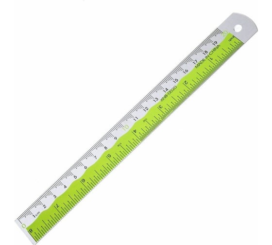 Алюминиевая линейка Alingar 20 см, 2 шкалы, см, дюйм AL-3741