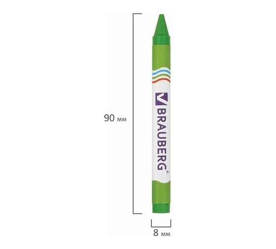 Восковые карандаши BRAUBERG ПИФАГОР 24 цвета 222964