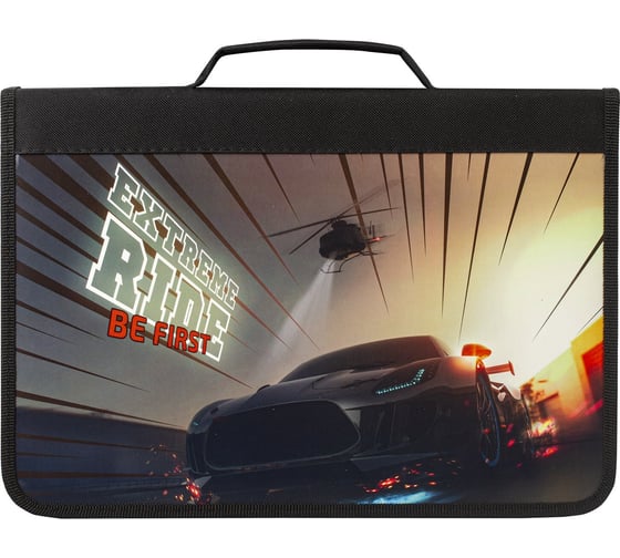 Папка для труда BRAUBERG Extreme Ride А4, с ручкой, 1 отделение, органайзер, молния вокруг 270345