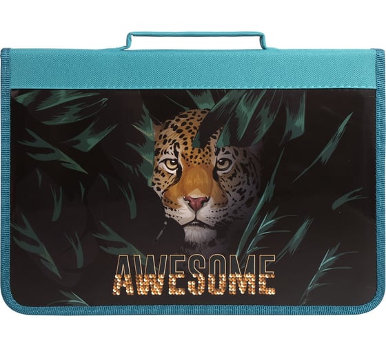 Папка для труда BRAUBERG Awesome А4, с ручкой, 1 отделение, органайзер, молния вокруг 270346 1