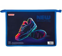 Папка для тетрадей ПИФАГОР NEON А4, 1 отделение, картон, молния сверху 229097