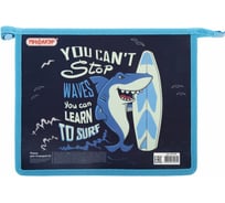 Папка для тетрадей ПИФАГОР Shark А5, 1 отделение, пластик, молния сверху 270134