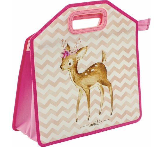 Папка ЮНЛАНДИЯ Baby Deer с ручками 1 отделение, 35x34x13 см, молния сверху 270348