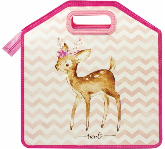 Папка ЮНЛАНДИЯ Baby Deer с ручками 1 отделение, 35x34x13 см, молния сверху 270348