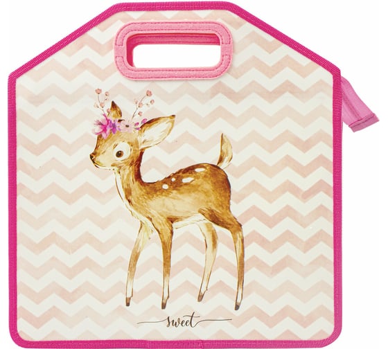 Папка ЮНЛАНДИЯ Baby Deer с ручками 1 отделение, 35x34x13 см, молния сверху 270348