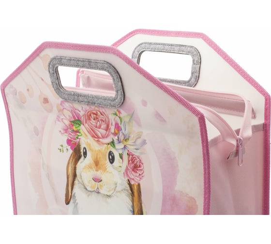 Папка ЮНЛАНДИЯ Sweet Bunny с ручками 1 отделение, 35x34x13 см, молния сверху 270349