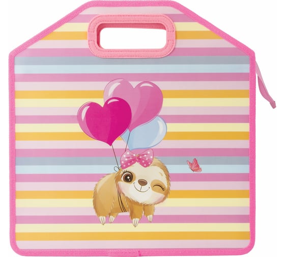 Папка ЮНЛАНДИЯ Baby Sloth с ручками 1 отделение, 35x34x13 см, молния сверху 270347