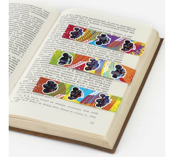 Закладки для книг ЮНЛАНДИЯ МОНСТР-ТРАК с магнитом, набор 6 шт, блестки, 25x196 мм 111636