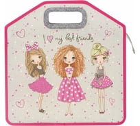 Папка ЮНЛАНДИЯ Girls с ручками 1 отделение, пластик, 35x34x13 см, молния сверху 270350