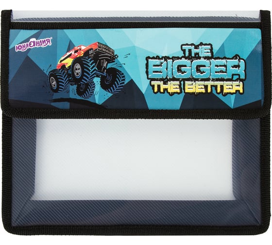 Папка для тетрадей ЮНЛАНДИЯ Monster-truck А5, 2 отделения, пластик, клапан на липучке 270143 1