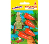 Набор фигурных ластиков ЮНЛАНДИЯ Зайчик и урожай, 5 шт, ассорти 229596