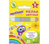 Цветной мел ЮНЛАНДИЯ ЮНЛАНДИК И ОКРУЖАЮЩИЙ МИР, набор 6 шт, квадратный 227447