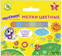 Цветной мел ЮНЛАНДИЯ ЮНЛАНДИК И ОКРУЖАЮЩИЙ МИР, набор 9 шт, квадратный 227443