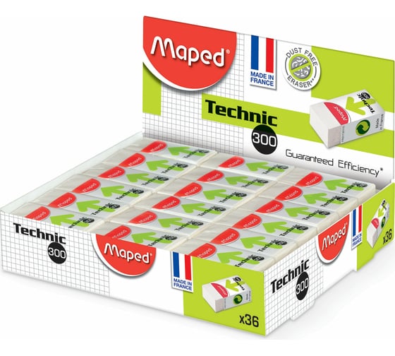 Ластик MAPED Technic Mini, 39х18х12.3 мм, белый 224952