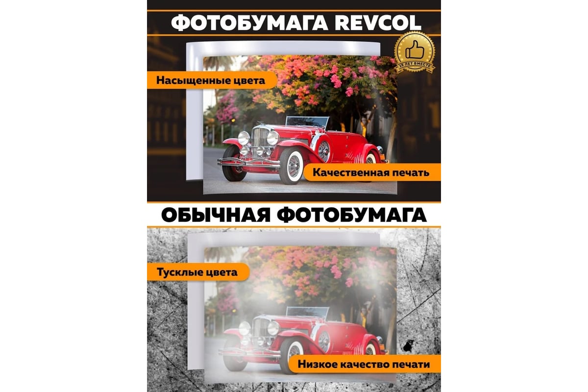 Фотобумага РЕВКОЛ мелованная, глянцевая, двухсторонняя, A4, 200 г/м2 ...