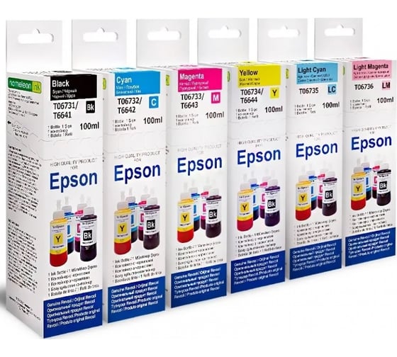 Чернила РЕВКОЛ Epson серия L Dye оригинальная упаковка, комплект 6 цветов, 100 мл 128934