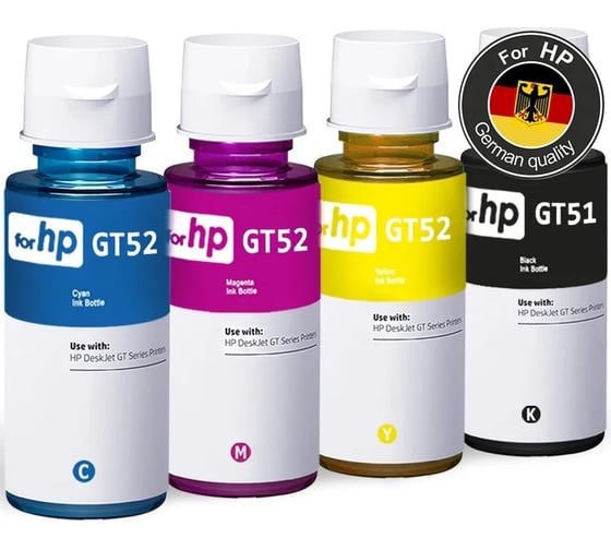 Чернила РЕВКОЛ Revcol for HP GT51/GT52 Dye Premium оригинальная упаковка, комплект 4 цвета 6451