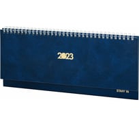 Датированный планинг Staff на 2023 112x285 мм, гребень, обложка бумвинил, 64 листа, синий 114199