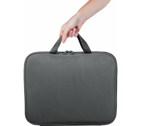 Папка Staff EVERYDAY на молнии с ручками, А4, полиэстер, серая 270732