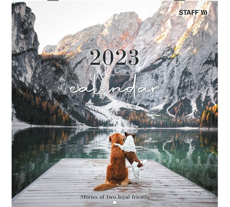 Настенный перекидной календарь Staff DOGS на 2023 г, 12 листов, 29x29 см 114278