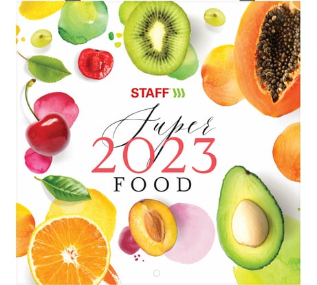 Настенный перекидной календарь Staff ФРУКТЫ на 2023 г, 12 листов, 29x29 см 114279