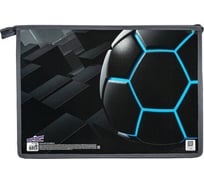 Папка для тетрадей ЮНЛАНДИЯ Soccer ball А4, 1 отделение, картон/пластик, конгрев, на молнии 270861