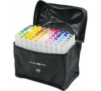 Двусторонние маркеры для скетчинга BRAUBERG ART DEBUT WHITE, набор 60 шт, чехол 152143