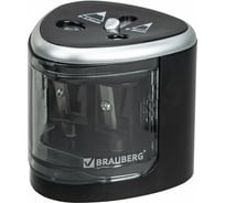 Электрическая точилка BRAUBERG DUAL для 2 диаметров карандашей, 4 батарейки АА, черная 270581