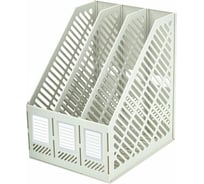 Вертикальный лоток для бумаг BRAUBERG Office-Expert, 255 мм, 3 отделения, сборный, серый 238018